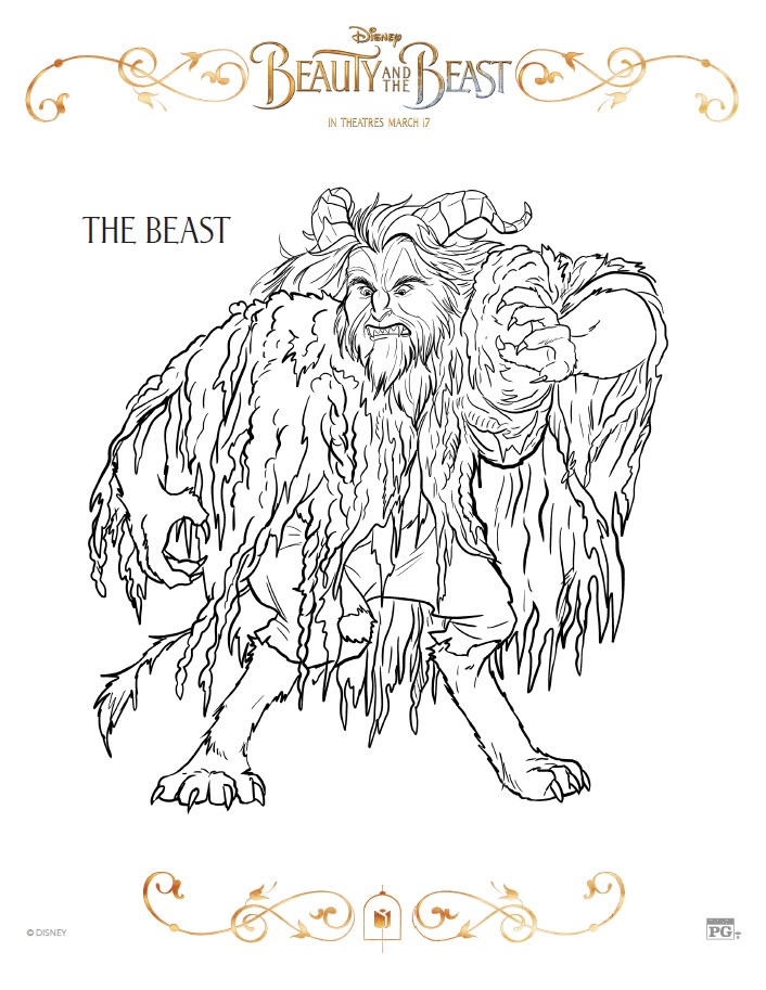 706x913 Beauty And The Beast Coloring Pages