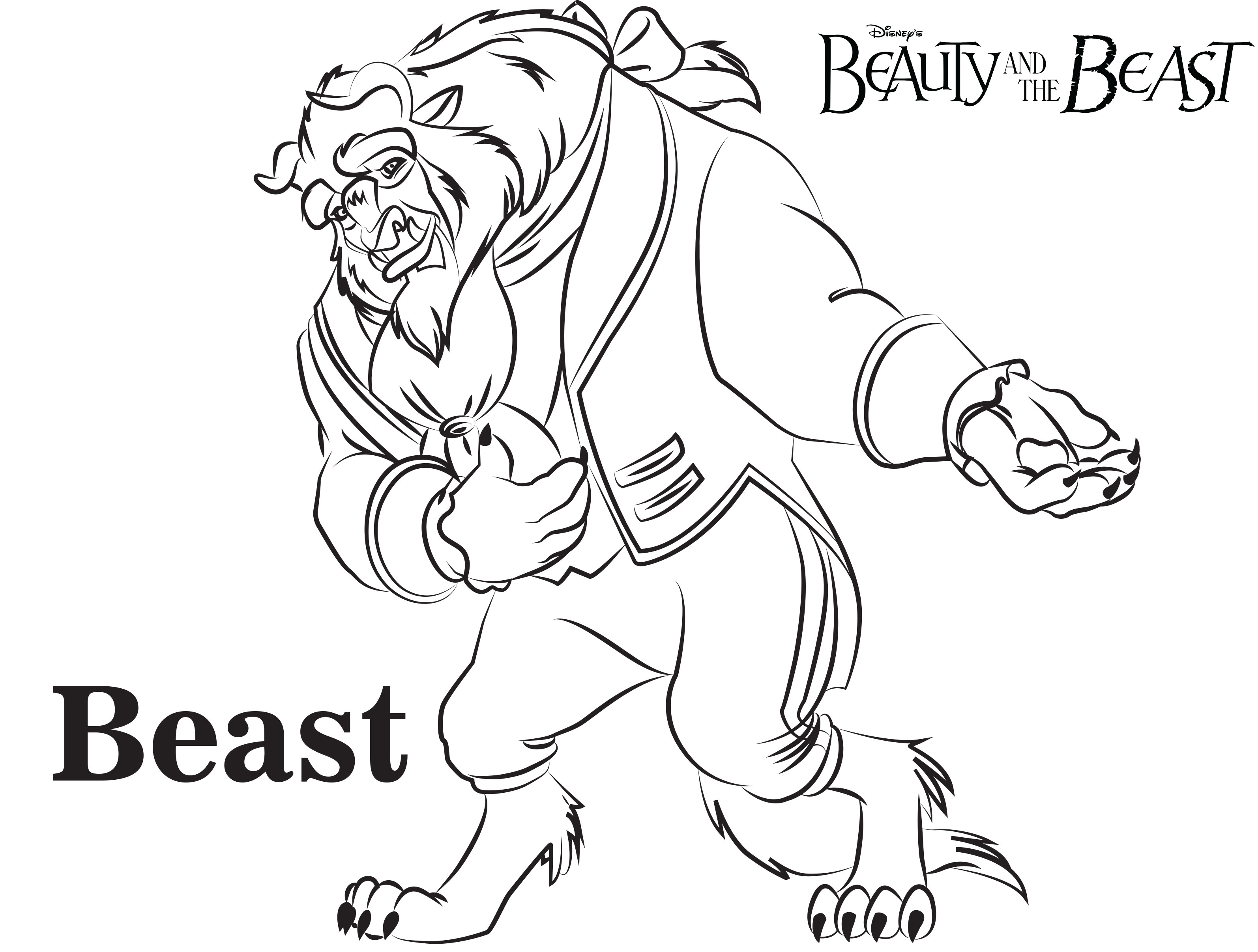 3188x2415 Beauty And The Beast Coloring Pages