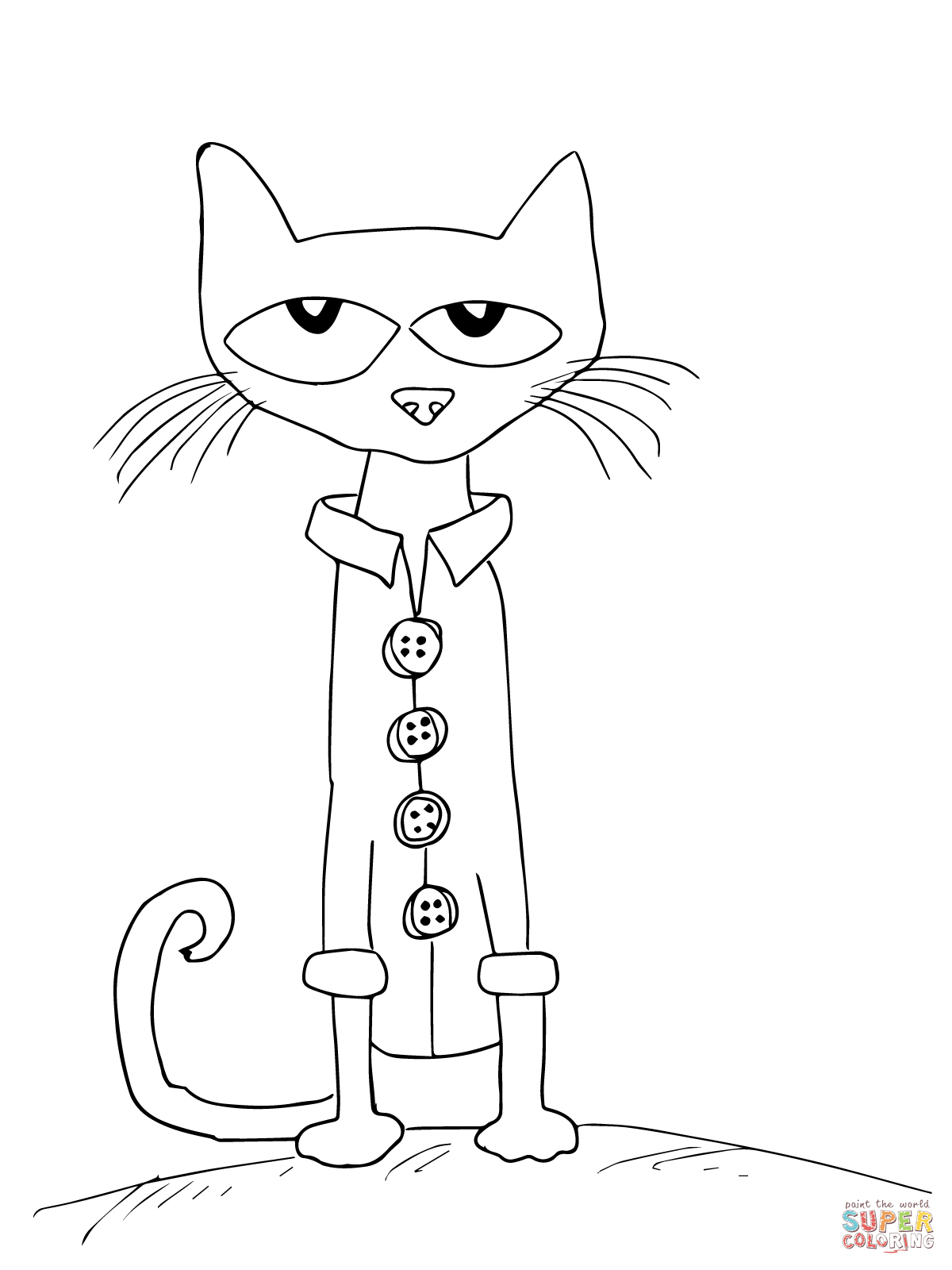 1200x1600 Pete The Cat And His Four Groovy Buttons Coloring Page
