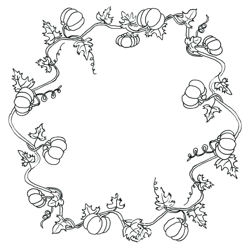 840x816 Vine Coloring Pages Page Image Images Fall Wreath Coloring Pages