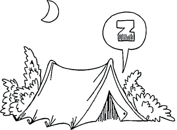 600x440 Camping Lantern Coloring Page
