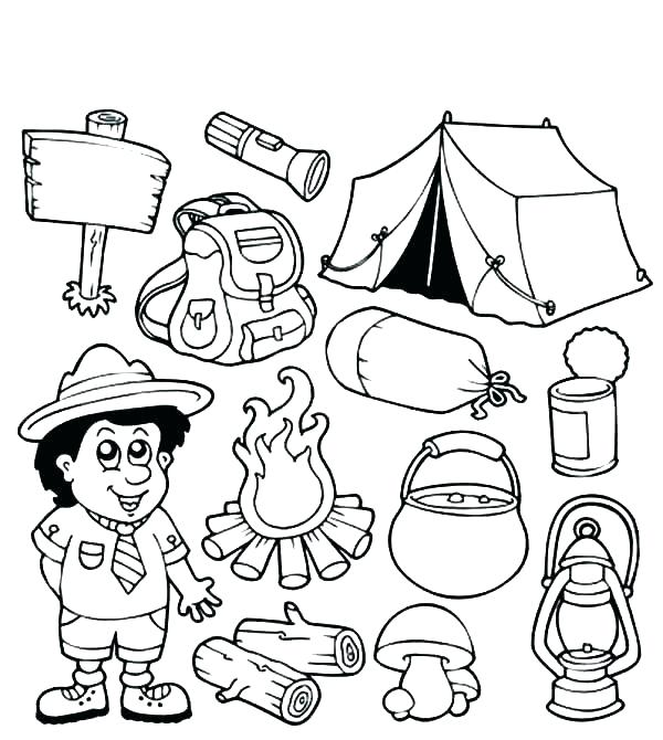 The best free Camping coloring page images. Download from 589 free ...