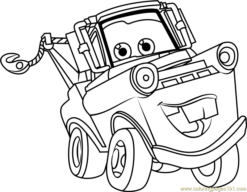 800x622 Tow Mater From Cars Coloring Page