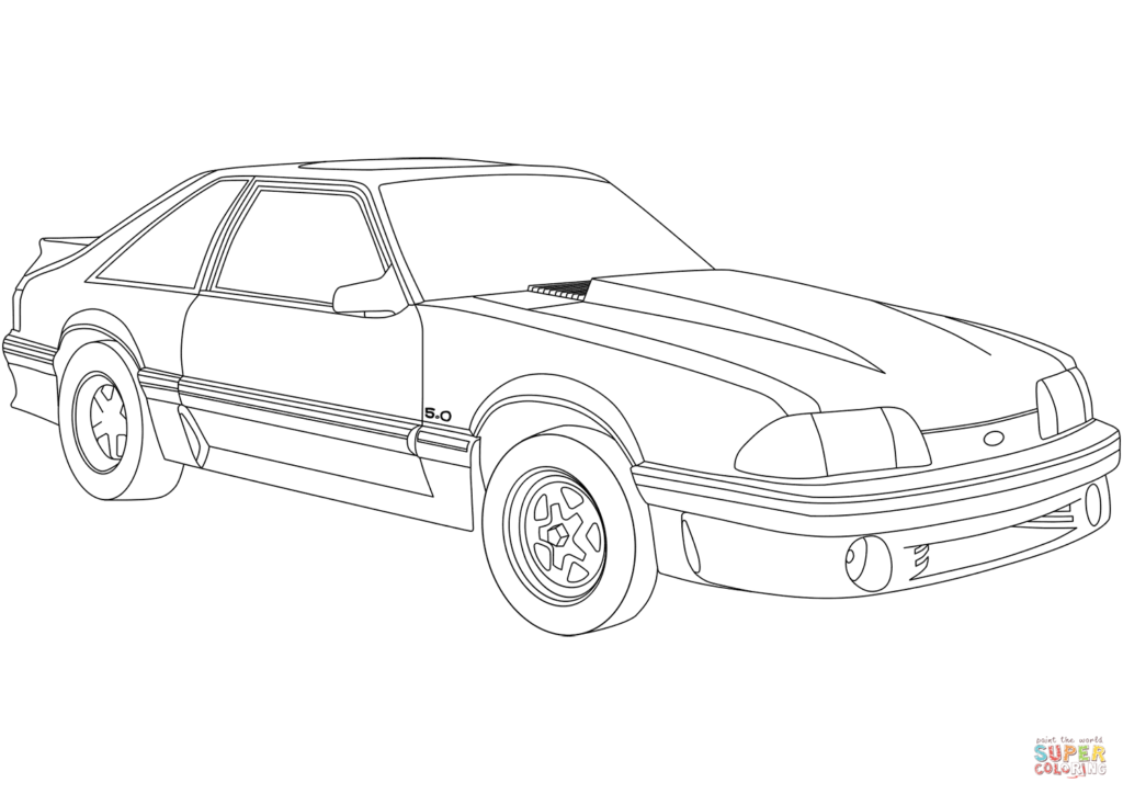 1024x724 Ford Mustang Coloring Page Free Printable Pages