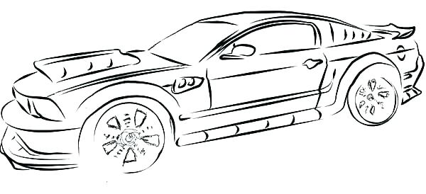 600x274 Mustang Coloring Page
