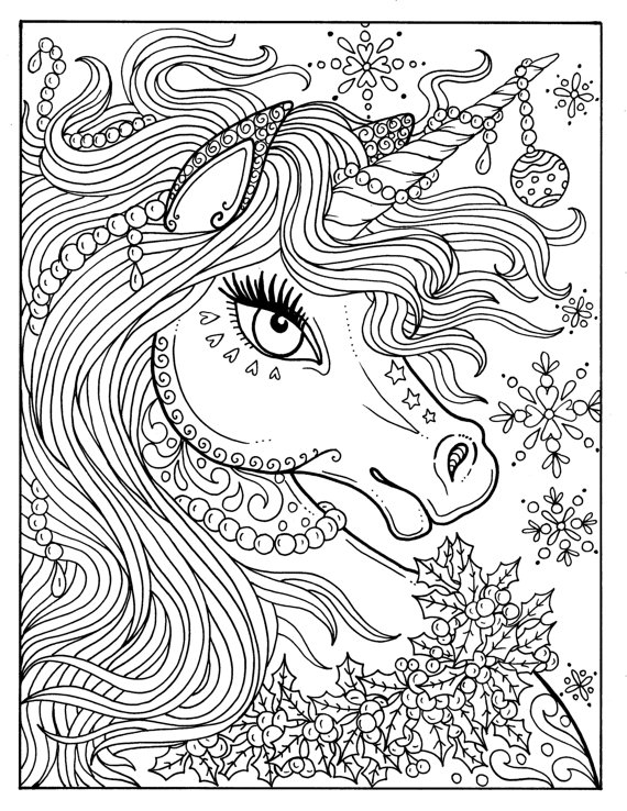 570x738 Unicorn Christmas Coloring Page Adu Trend Unicorn Coloring Pages