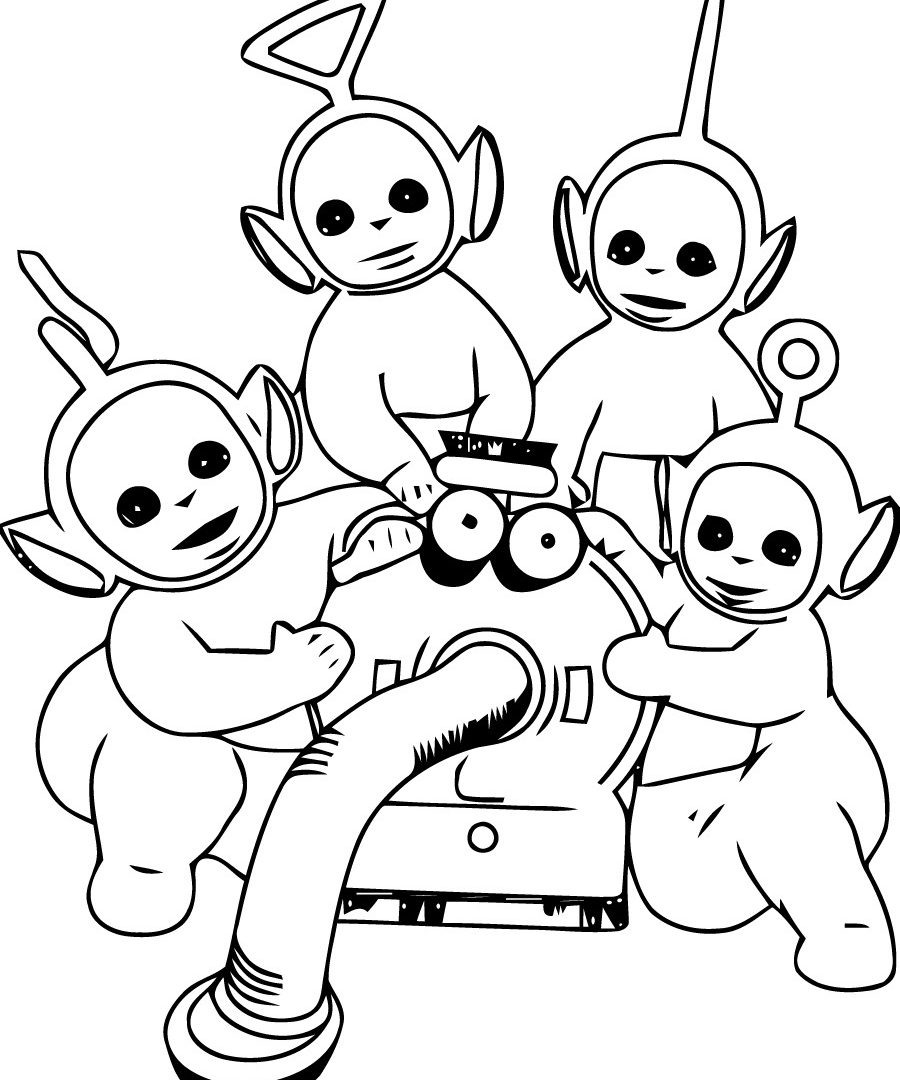 900x1080 Teletubbies Coloring Pages Cleaning For Kids Printable Cute