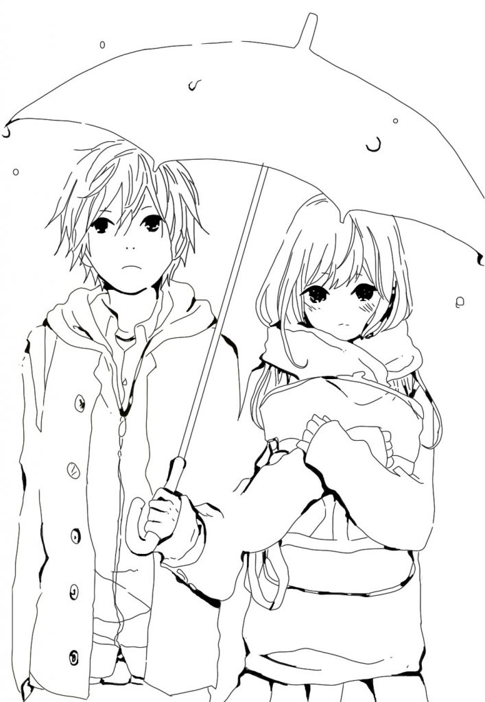 707x1024 Projects Design Anime Couples Coloring Pages Wolf Kissing Cute