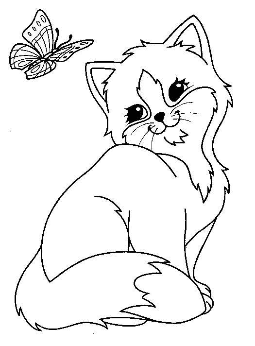 525x712 Cute Cat Coloring Pages Cat Color Pages Printable At January