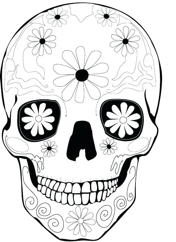 569x782 Skull Coloring Pages To Print Free Sugar Skull Coloring Pages Day