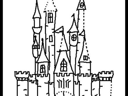 440x330 Disney Castle Coloring Pages, Cartoon Design Disney Princess