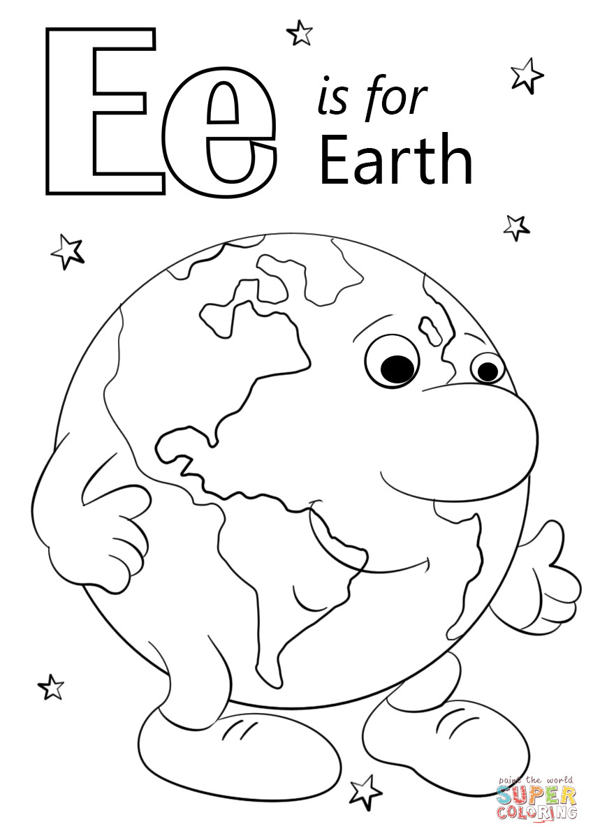 849x1200 Letter E Is For Earth Coloring Page Free Printable Pages Fancy