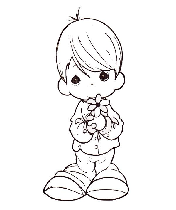 600x715 Easy Printable Precious Moments Coloring Pages