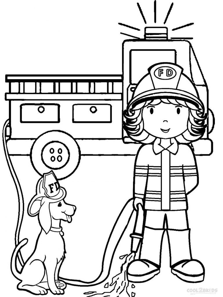 768x1024 Free Printable Preschool Coloring Pages Fire Trucks, Animal