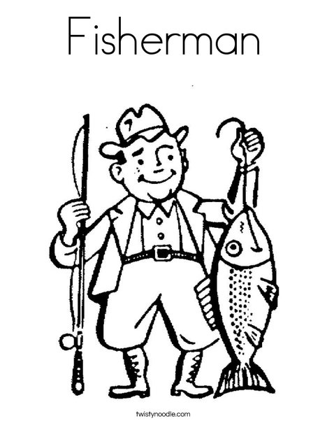 468x605 Fisherman Coloring Page