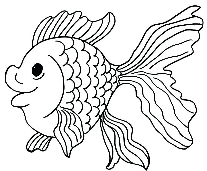 850x701 Fisherman Coloring Pages Coloring Page Of Fish Drawn Gold Fish