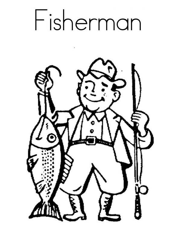 600x776 Fisherman Coloring Pages