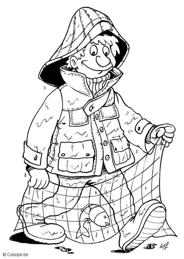 620x875 Coloring Page Fisherman