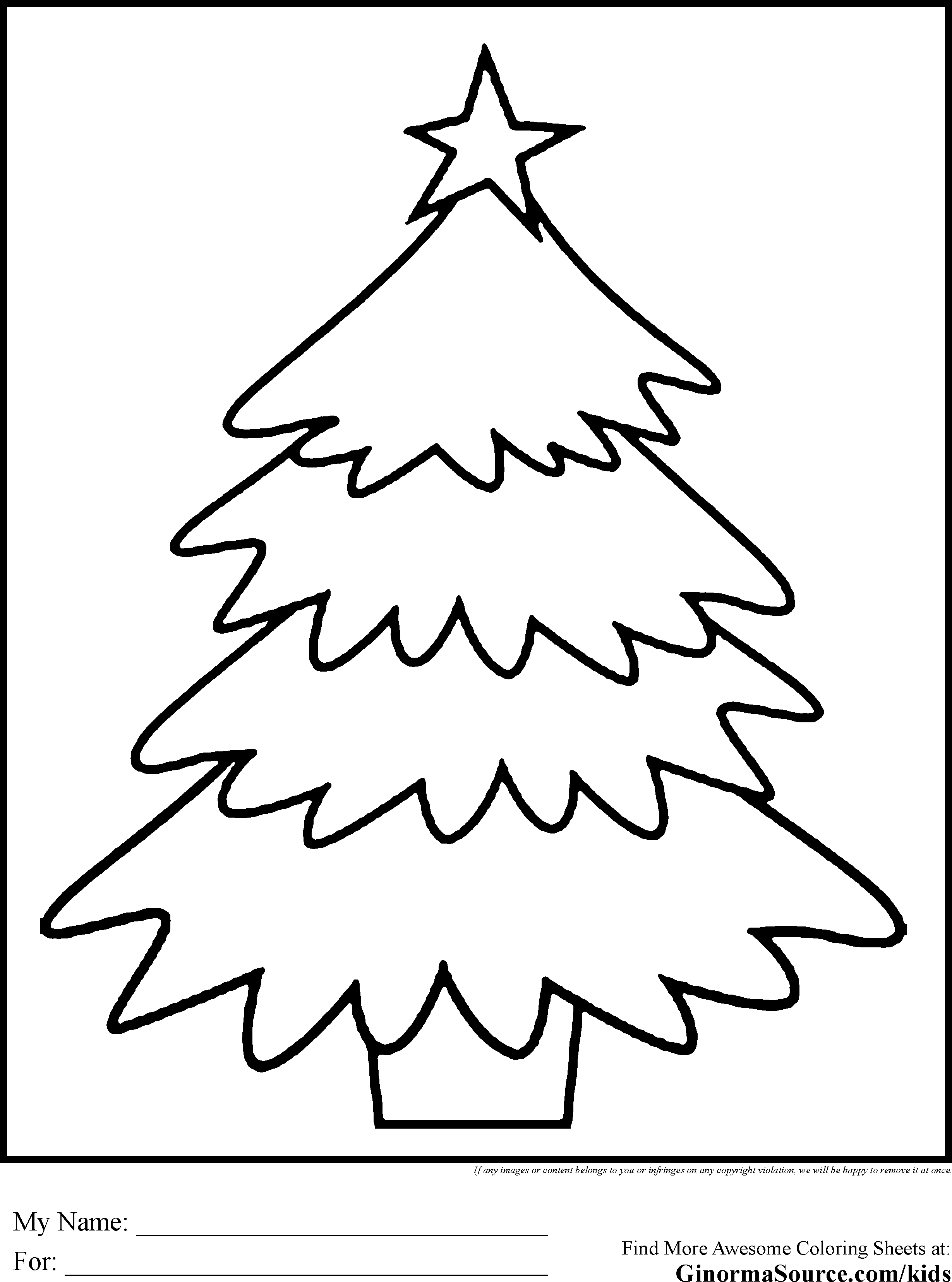 2459x3310 Simple Christmas Tree Coloring Pages Ss Christmas