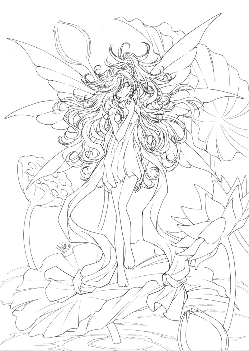 800x1128 Epic Anime Fairy Coloring Pages For Your Books With To Adults
