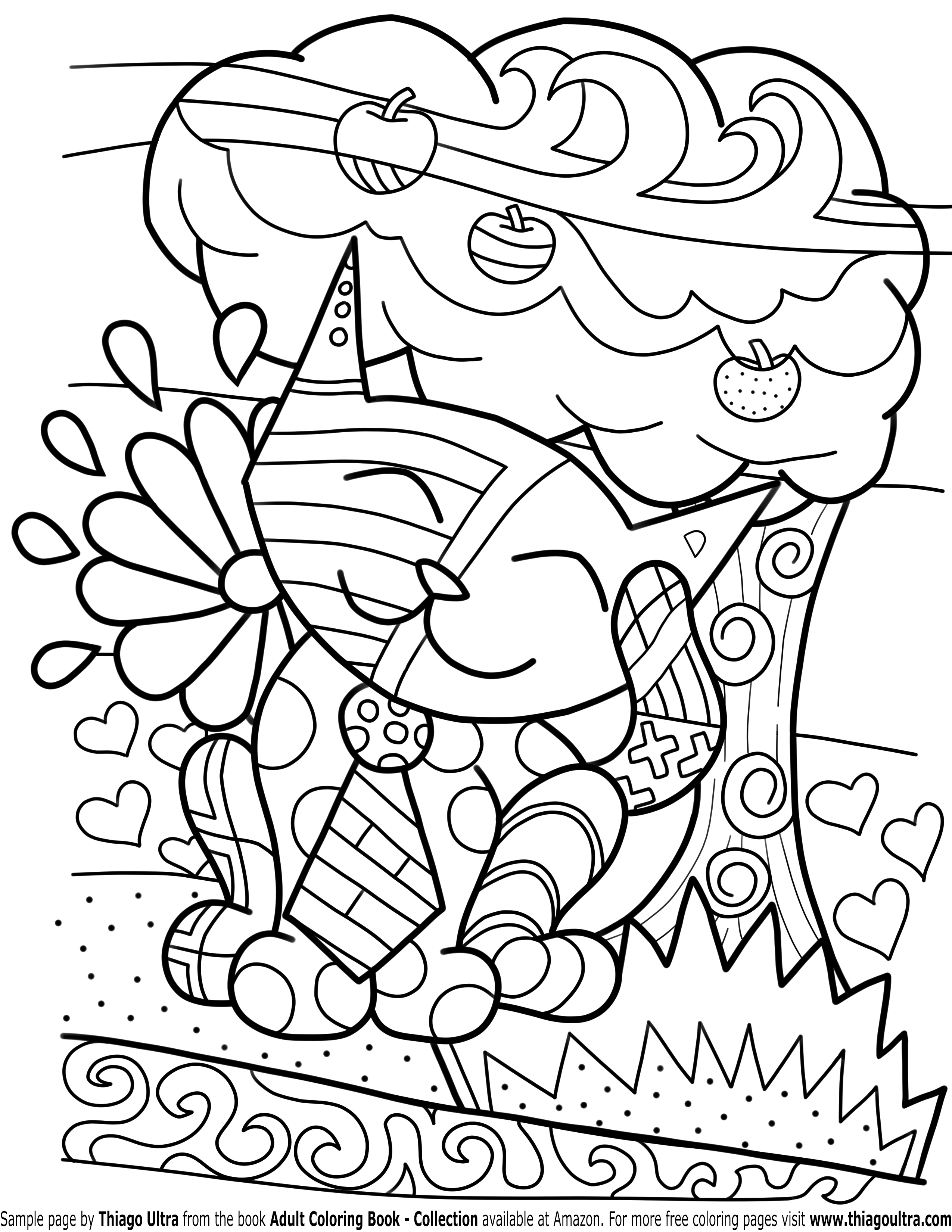 2550x3300 Coloring Page Instant Download Space Cats Adult Coloring Page