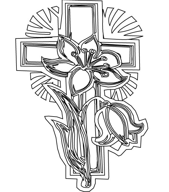 585x664 Coloring Pages Of Crosses Printable Cross Coloring Pages Sunday
