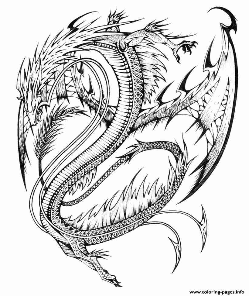 820x974 Ultimate Hard Coloring Pages Of Dragons Adults
