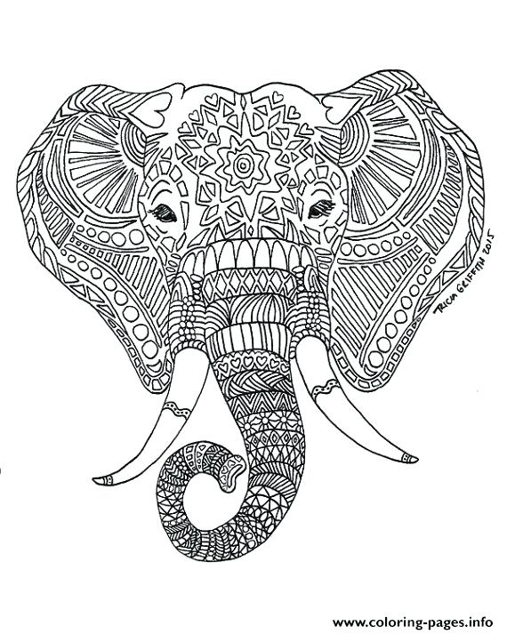 570x713 Elephant Coloring Pages Coloring Pages For Adults Difficult