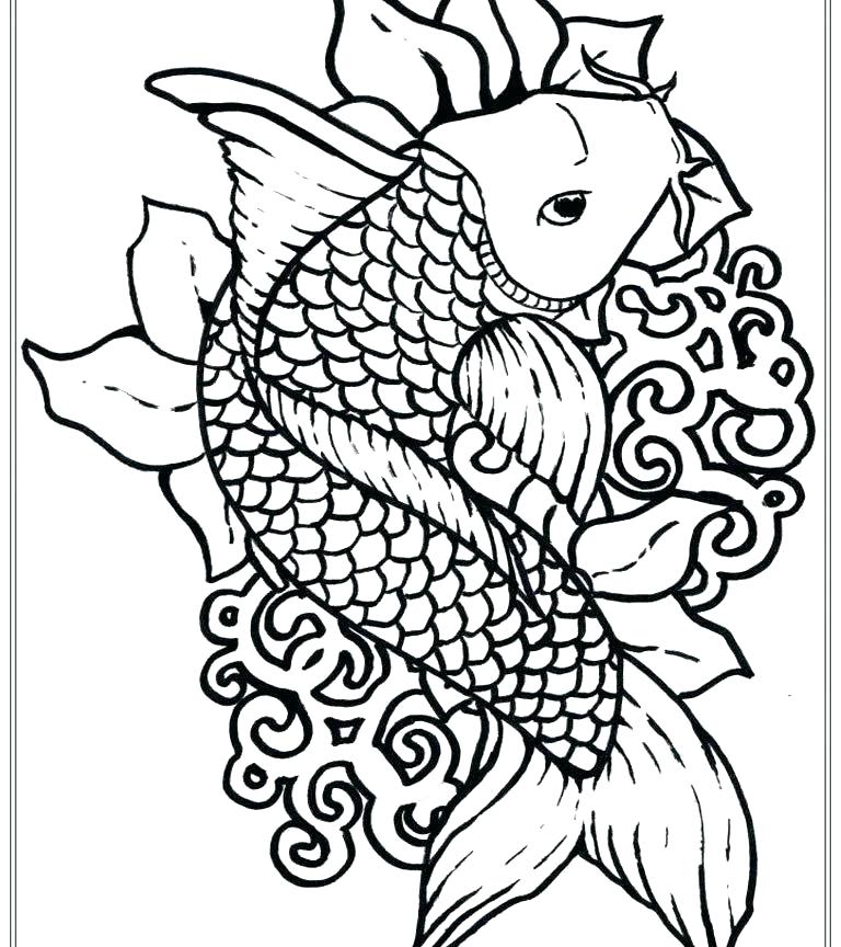 768x864 Fish Coloring Pictures Valentine Fish Coloring Page Printable