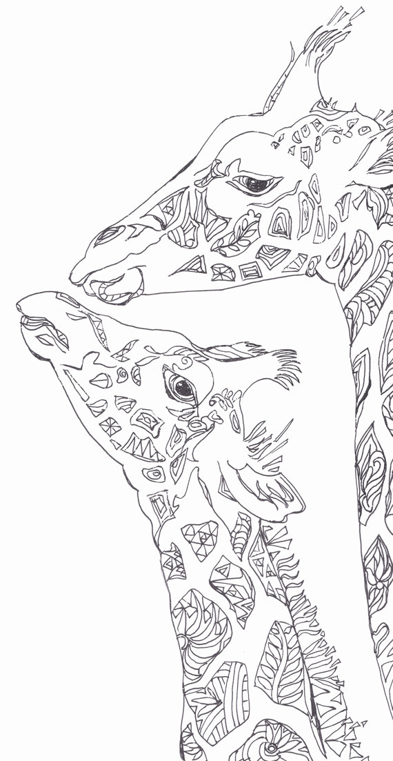 570x1103 Coloring Pages Printable Adult Book Giraffe Clip Art Hand