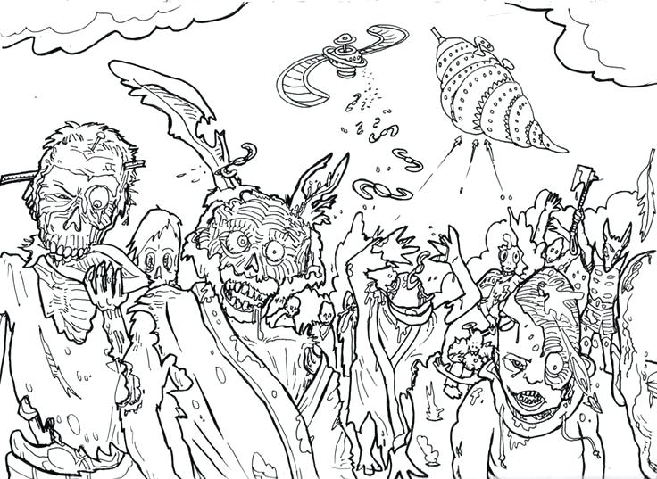 736x537 Halloween Zombie Coloring Pages Zombie Coloring Pages Coloring