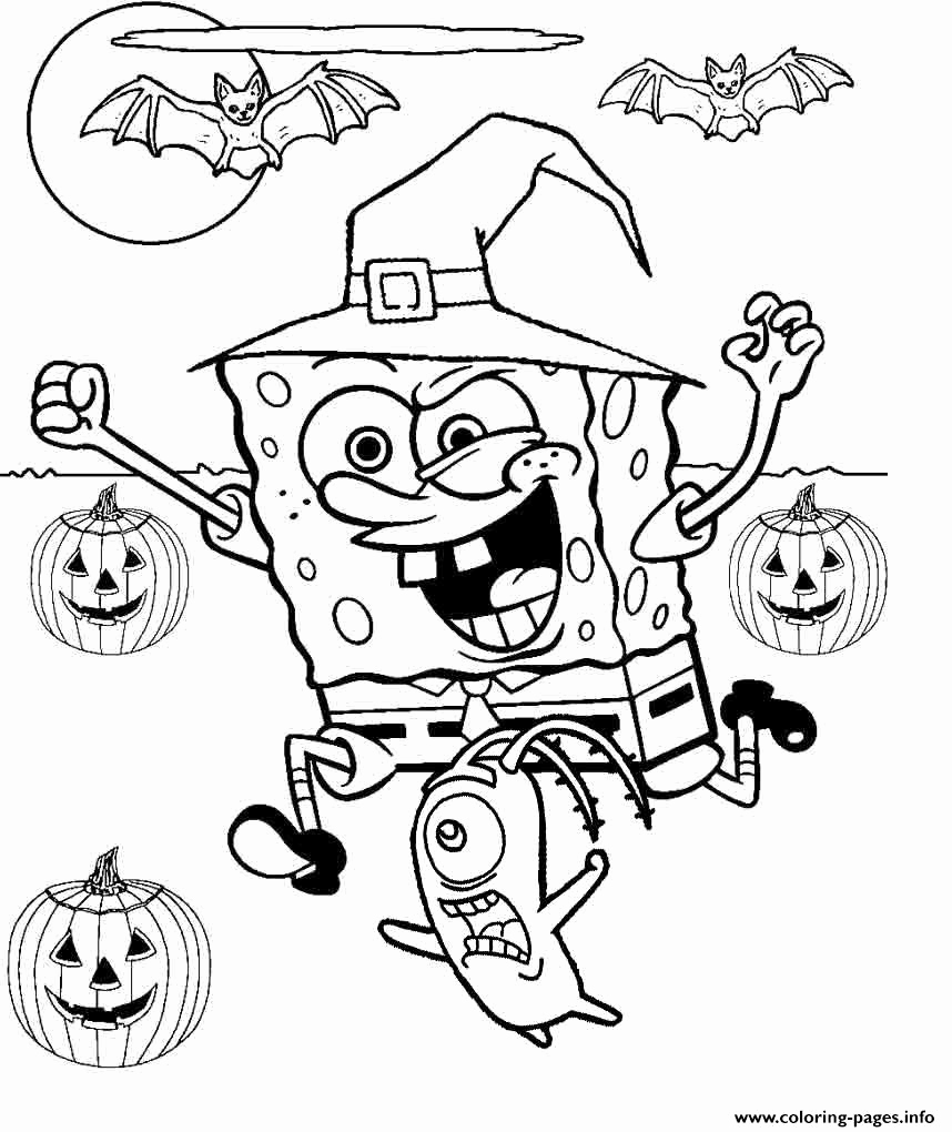 858x1020 Horror Coloring Pages Printable Collection Free Spongebob