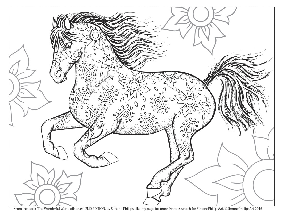 1094x838 Horse Coloring Pages Fresh The Wonderful World Of Horses Adult