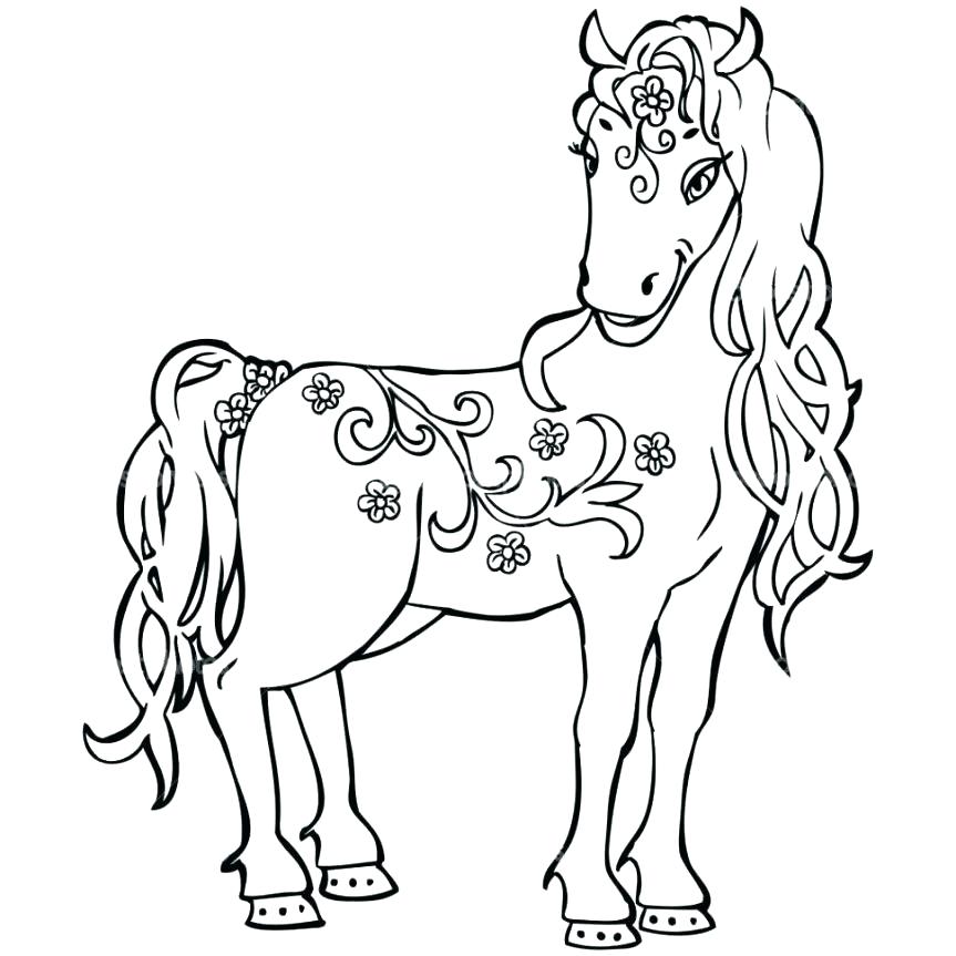 863x863 Realistic Horse Coloring Pages Mustang Horse Coloring Pages