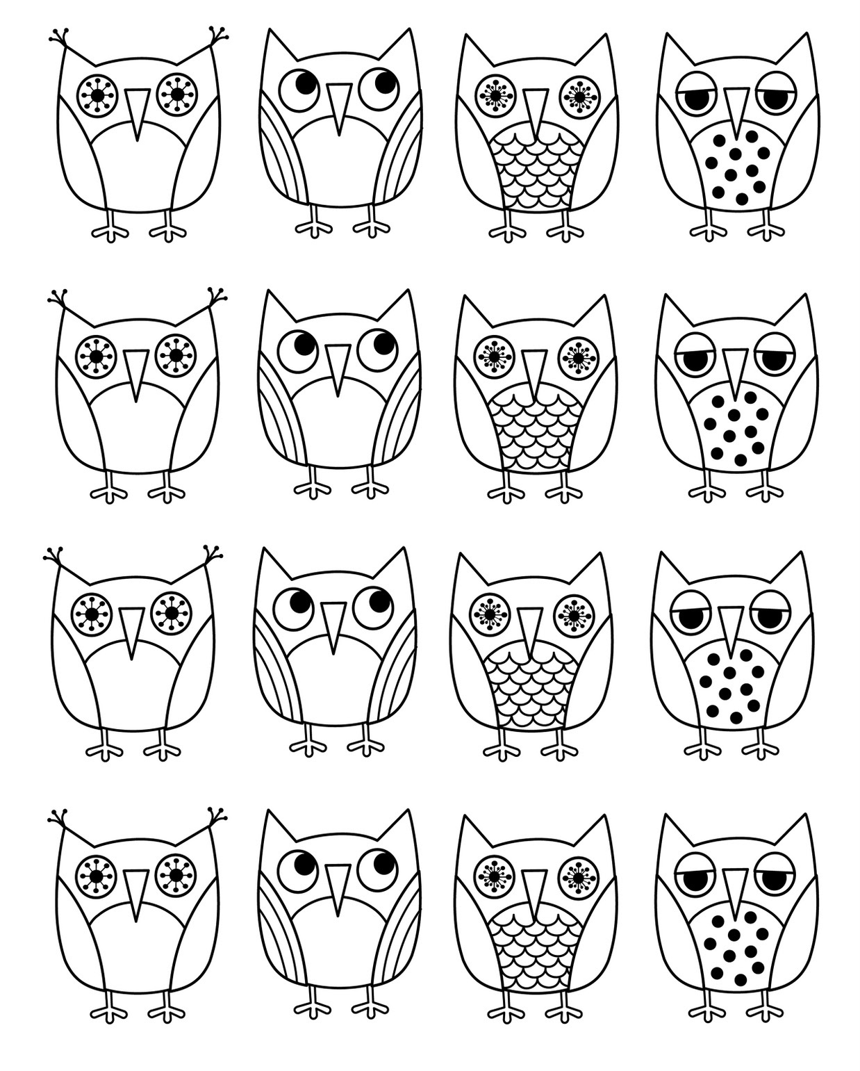 1238x1541 For Free Printable Owl Coloring Pages Adults