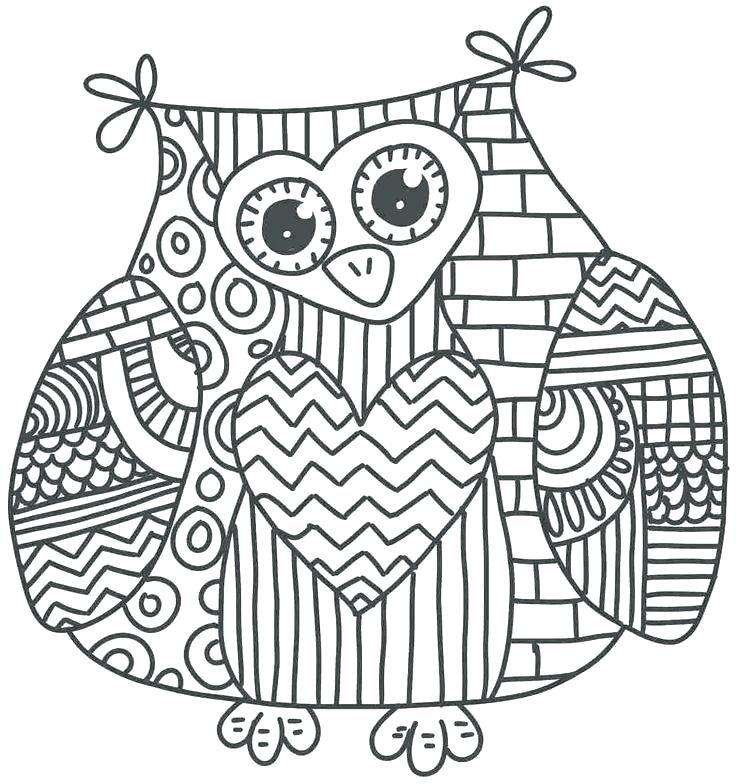 736x784 Coloring Pages Of Owls For Adults