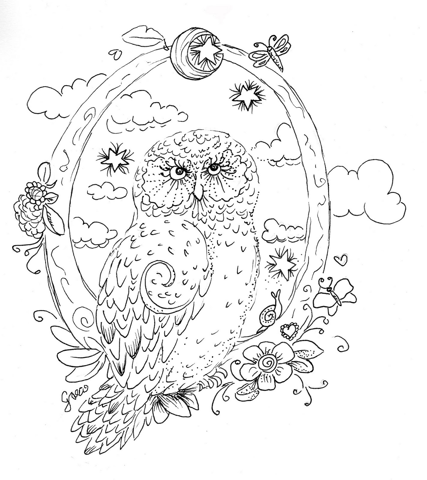 1425x1600 Adult Owl Coloring Page Getcoloringpages Printable