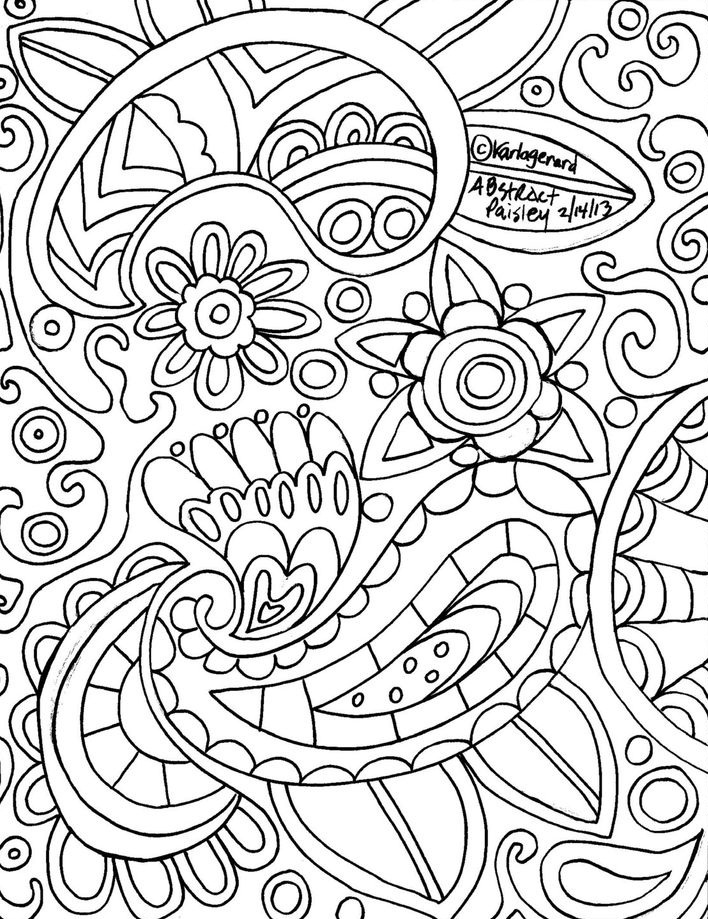 708x919 Easy Paisley Coloring Pages