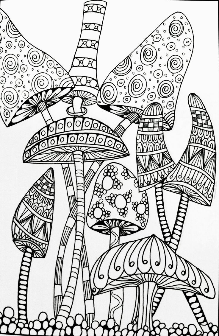 736x1128 Abstract Mushroom Adult Coloring Pages Paisley Printable