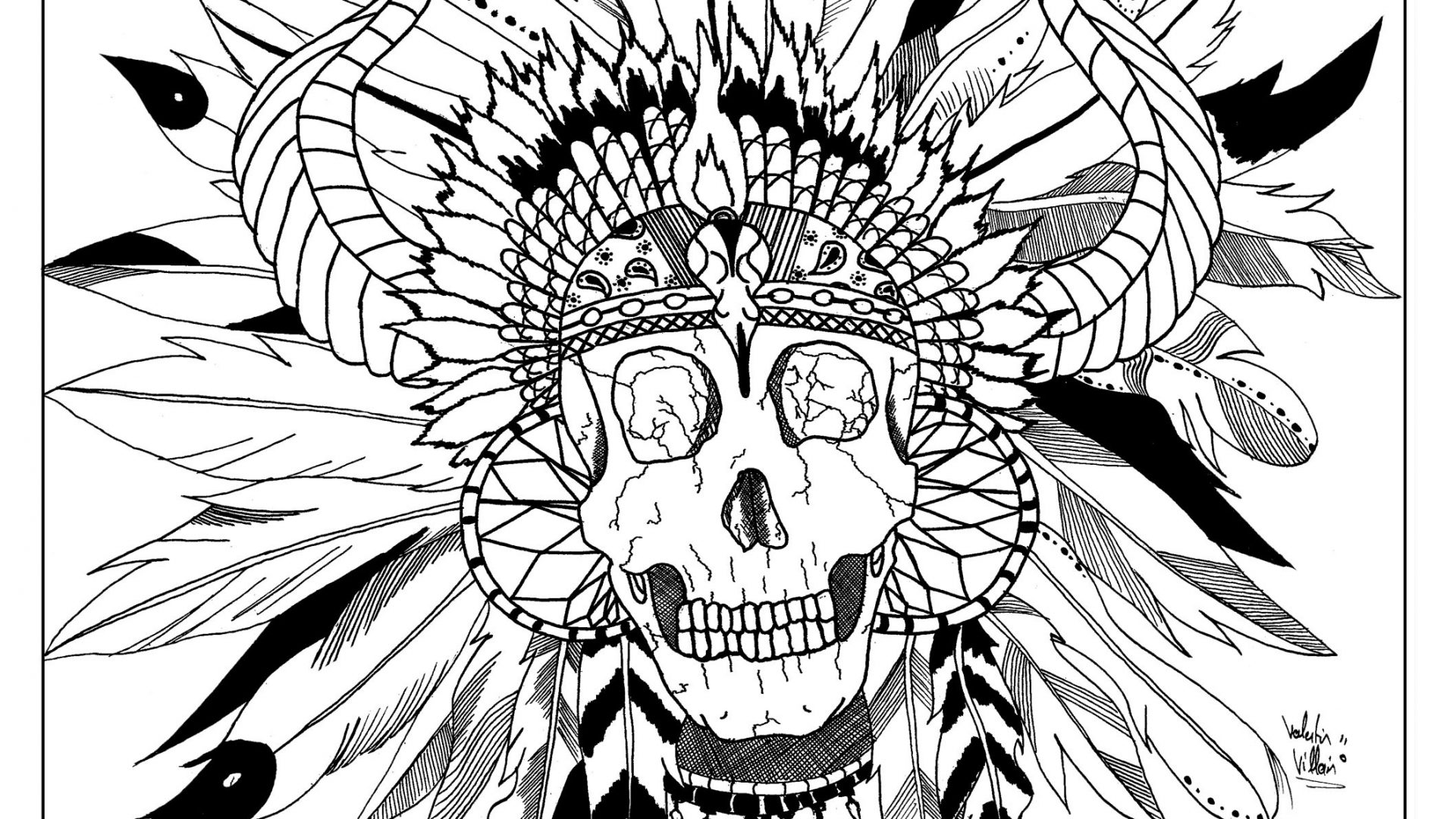 1920x1080 Indian Coloring Pages Best For Adults Free Printable Adult Chief