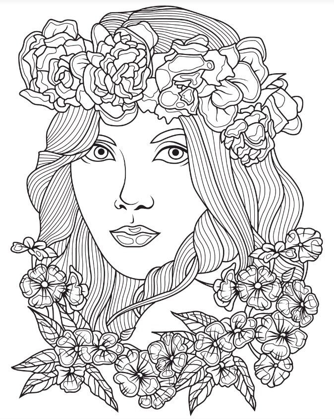 674x847 Face Coloring Page For Adults New Best Beautiful Women