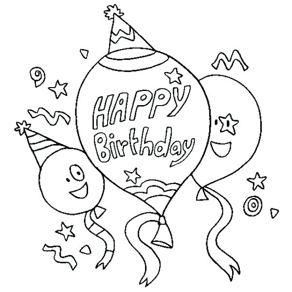 600x600 Birthday Coloring Pages For Aunts Birthday Color Page Happy