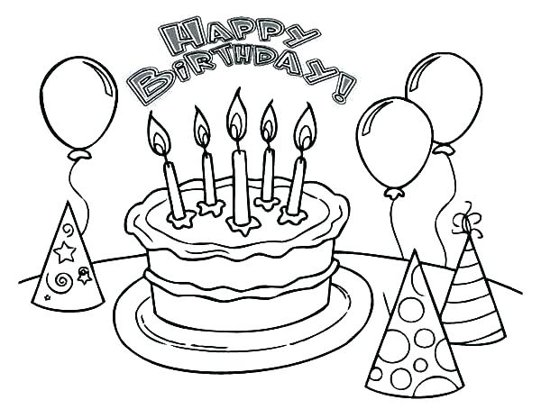 600x464 Birthday Cake Coloring Pages Preschool Birthday Cake Coloring