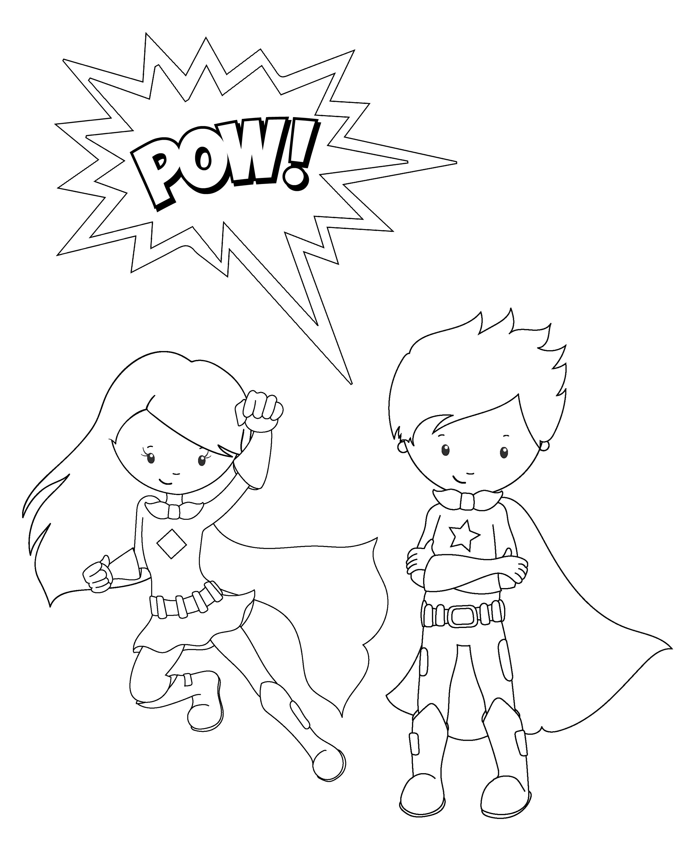 2400x3000 Coloring Pages Girl Superhero Boy And Free Page Kids Superheros