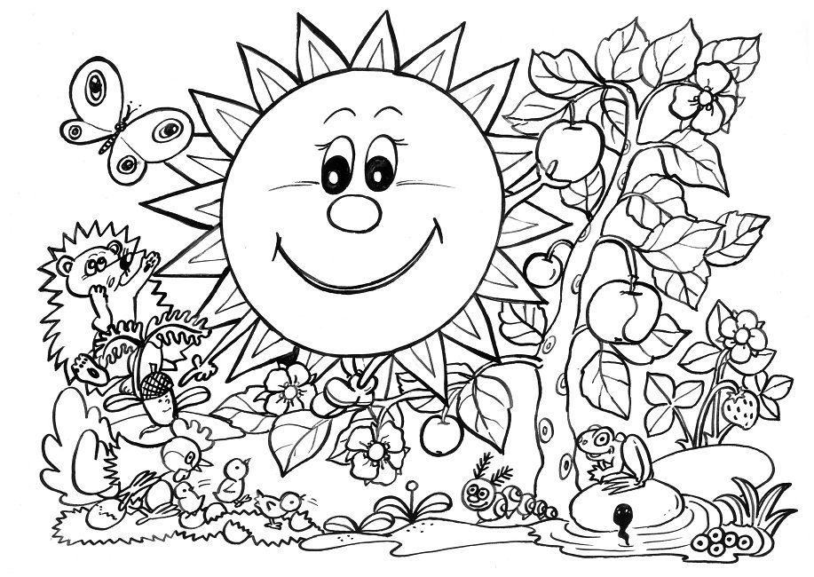 917x650 Spring Coloring Pages For Graders Flowers