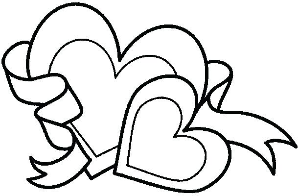 611x400 Hearts And Flowers Coloring Pages
