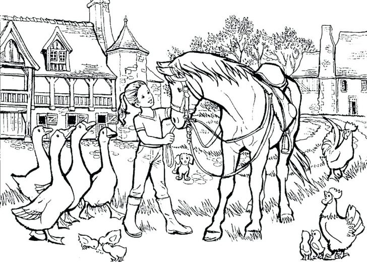 728x520 Horses Coloring Page Pages To Print In For Kids With Full Free