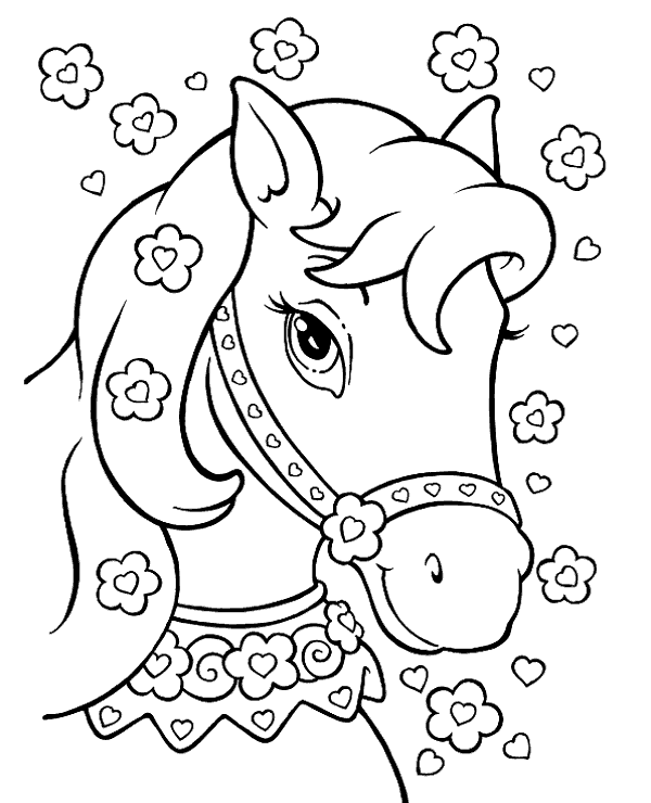 600x740 Princess And Horse Coloring Pages
