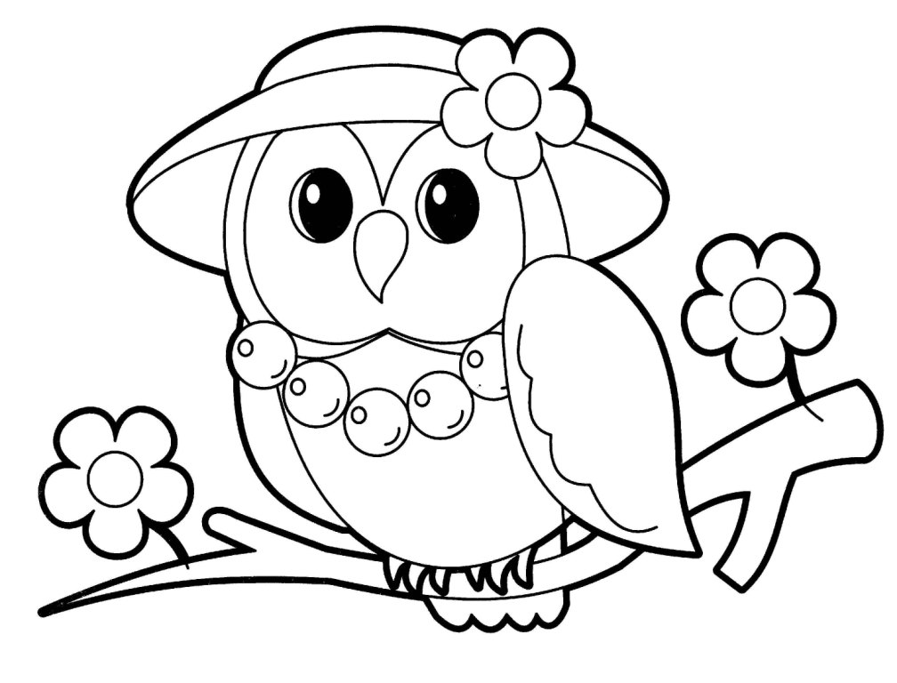 1008x768 Owl Coloring Pages For Kids Cute Owl Coloring Pages For Girls Free