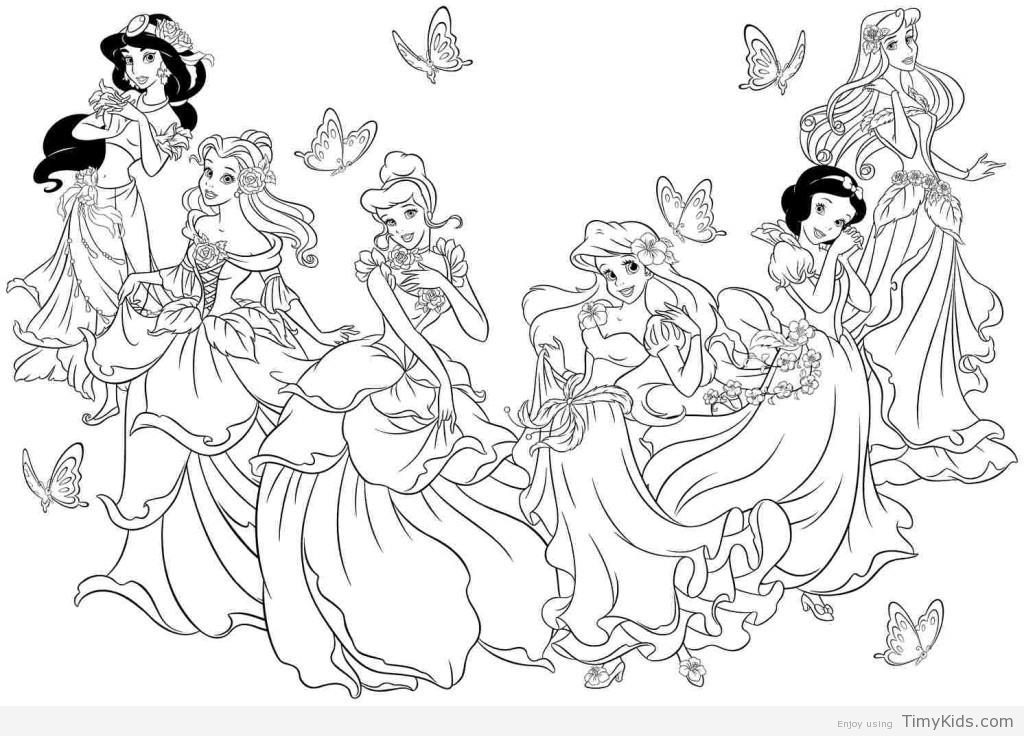 1024x736 Princess Coloring Pages For Girls